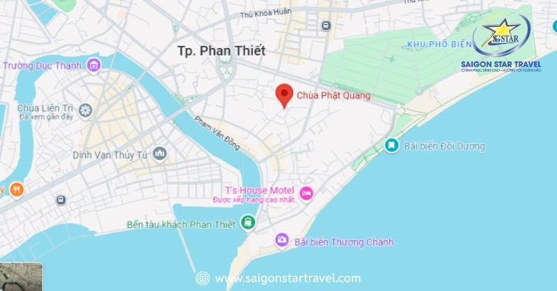 Vị trí địa lí chùa Phật Quang Bình Thuận 