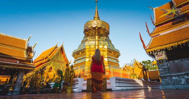 Chùa Phrathat Doi Suthep nổi tiếng về sự linh thiêng và kiến trúc độc đáo