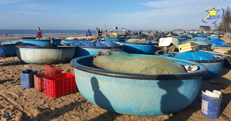 Nhiều khu chợ bán hải sản tươi sống tại bãi biển Cam Bình Lagi