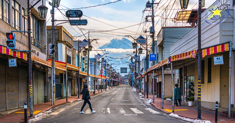 Ngắm Núi Phú Sĩ từ con đường Shimoyoshid Honcho