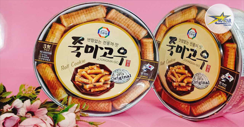 Bánh quế cuộn Hàn Quốc giòn thơm, đóng gói đẹp rất thích hợp để làm quà biếu
