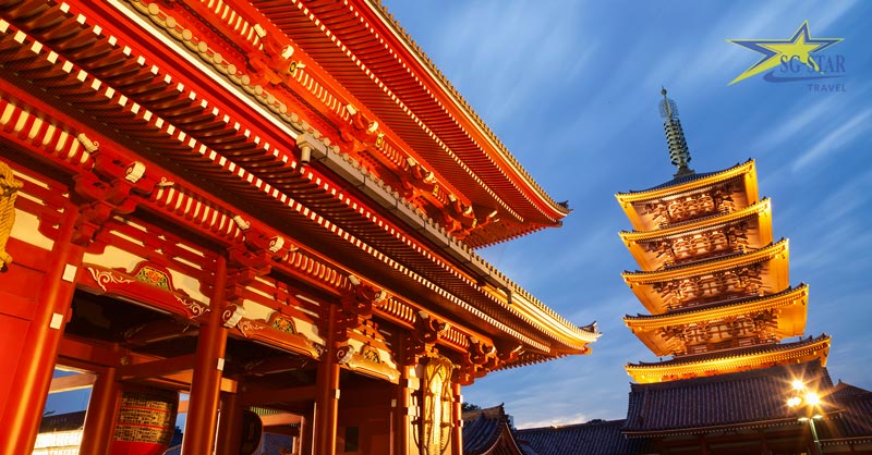 Tham quan Chùa cổ Asakusa Kannon linh thiêng- tour nhật bản 4 ngày 4 đêm