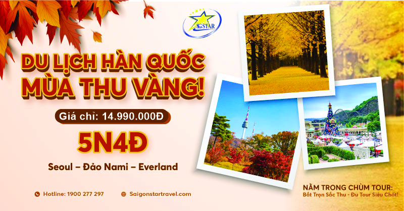 Tour Hàn Quốc 5N4Đ - Seoul - Nami - Everland