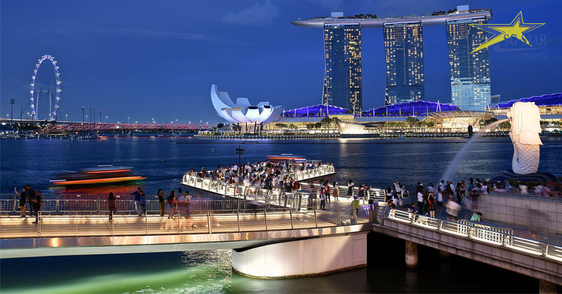 Du thuyền vịnh Marina Bay Tour du lịch Singapore Malaysia 5 Ngày 4 Đêm