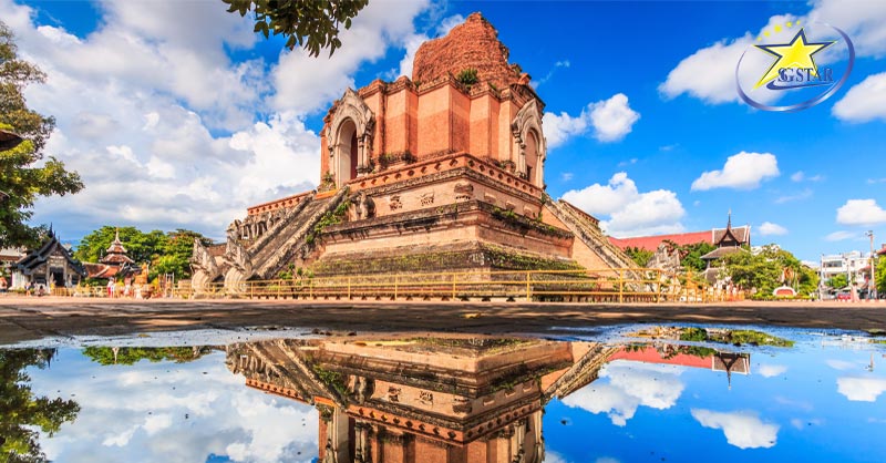 Wat Chedi Luang công trình nổi tiếng của đế quốc Lanna xưa