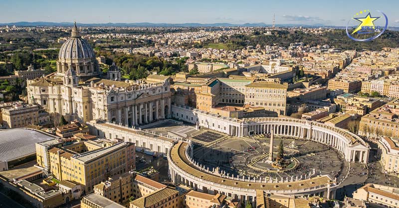 Tổng thể Toà thành Vatican nhìn từ trên cao