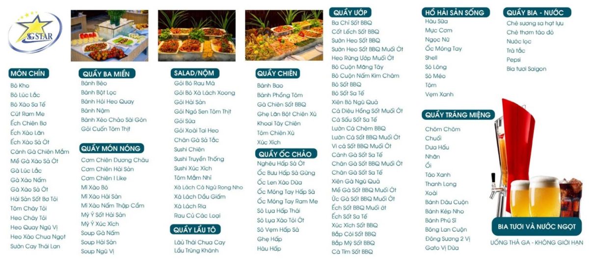 Thực đơn Buffet hải sản