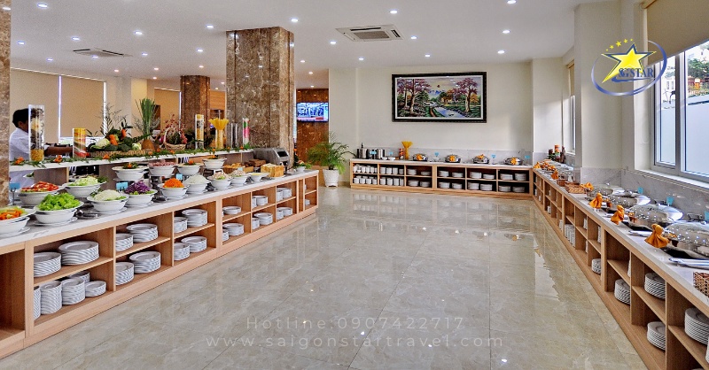 Khách sạn Rigel Nha Trang - không gian phòng ăn buffet sáng ảnh 8