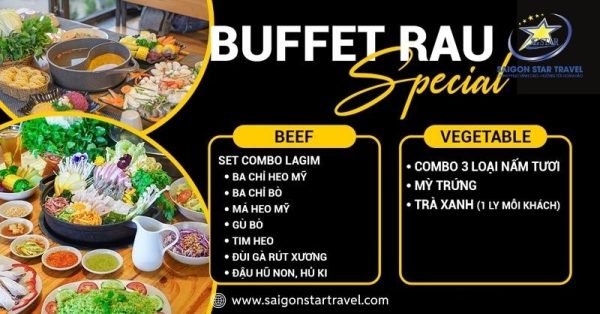 Thực đơn bữa Buffet Rau Đà Lạt | Tour Đà Lạt 3 Ngày 2 Đêm Lễ 30/4