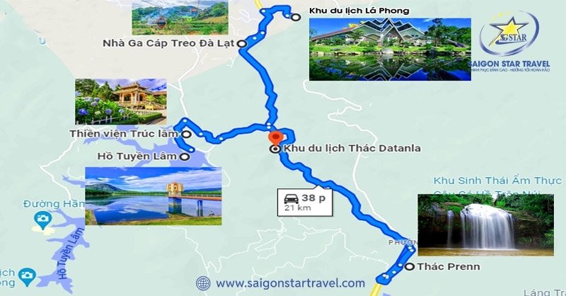 Khi di chuyển đến Datanla, bạn lưu ý đường khá nhiều khúc cua ngoằn ngoèo, trơn trượt