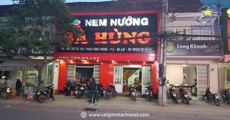 Quán Ăn Trưa Ngon Ở Đà Lạt – Nem Nướng Bà Hùng